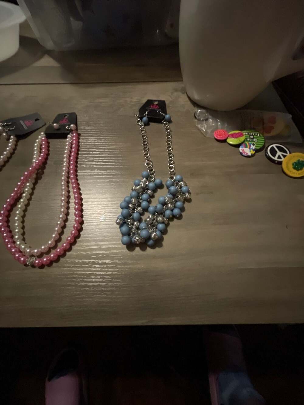 Paparazzi Party Procession Blue Matte Bead Silver Necklace